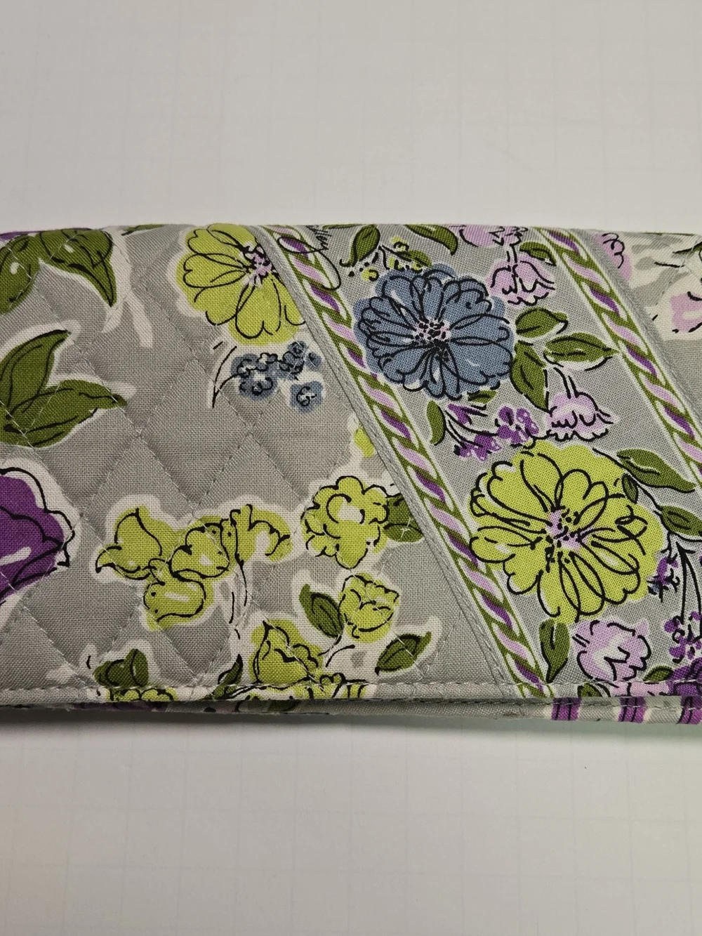 Vera Bradley Floral Wallet Clutch - Gray Purple & Green - Picture 2 of 6